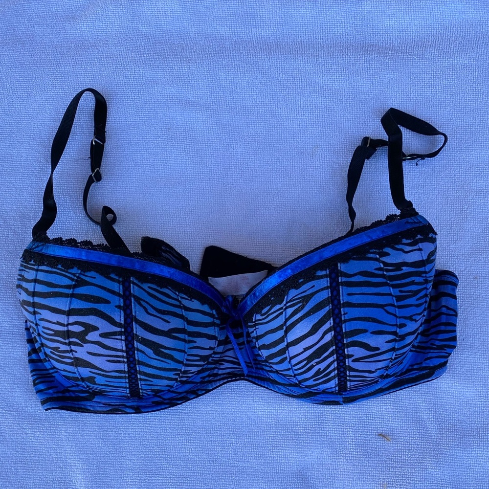 Candies 36B blue zebra print